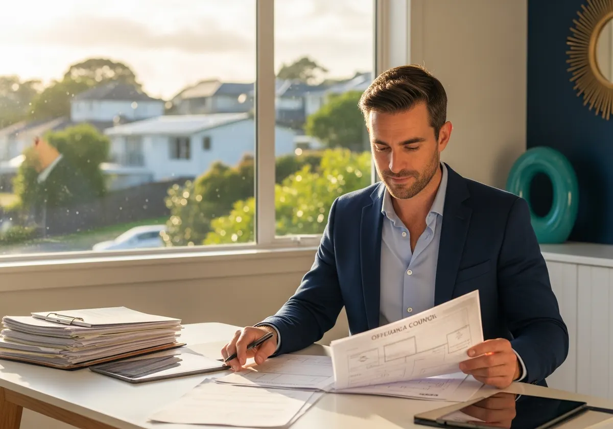 CodeCompliance specialist reviewing council documentation